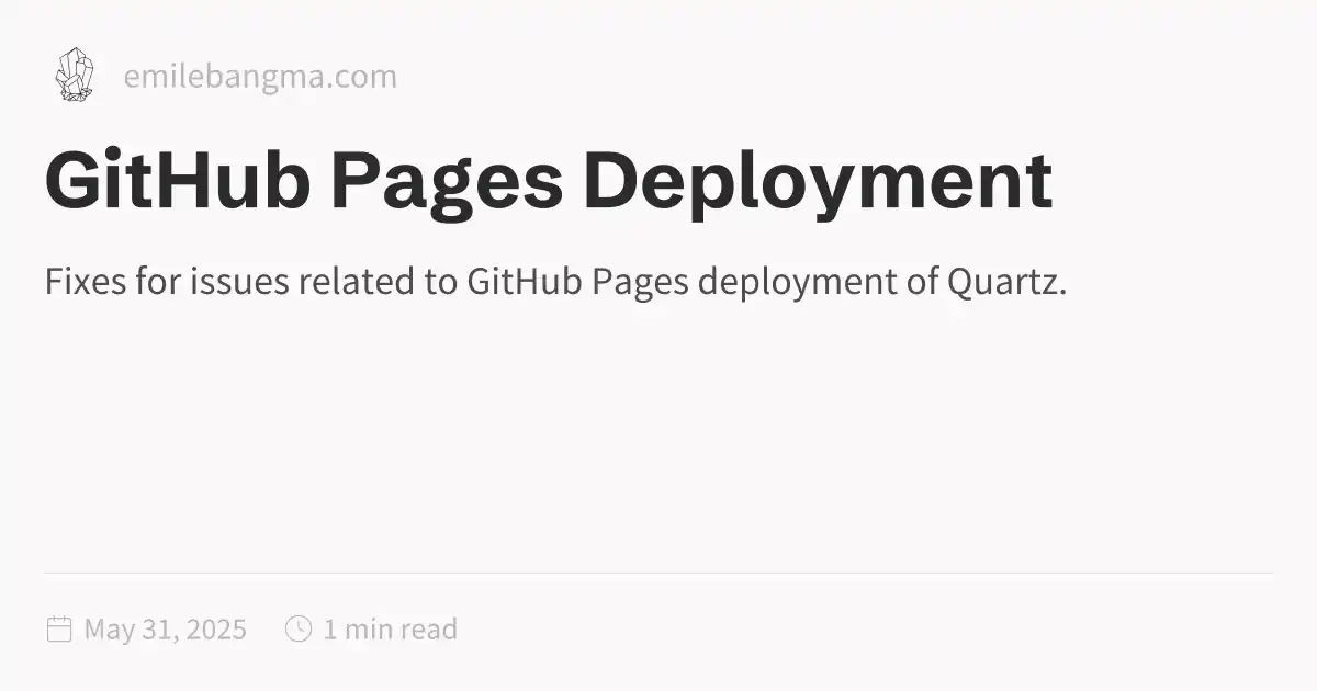 GitHub Pages Deployment